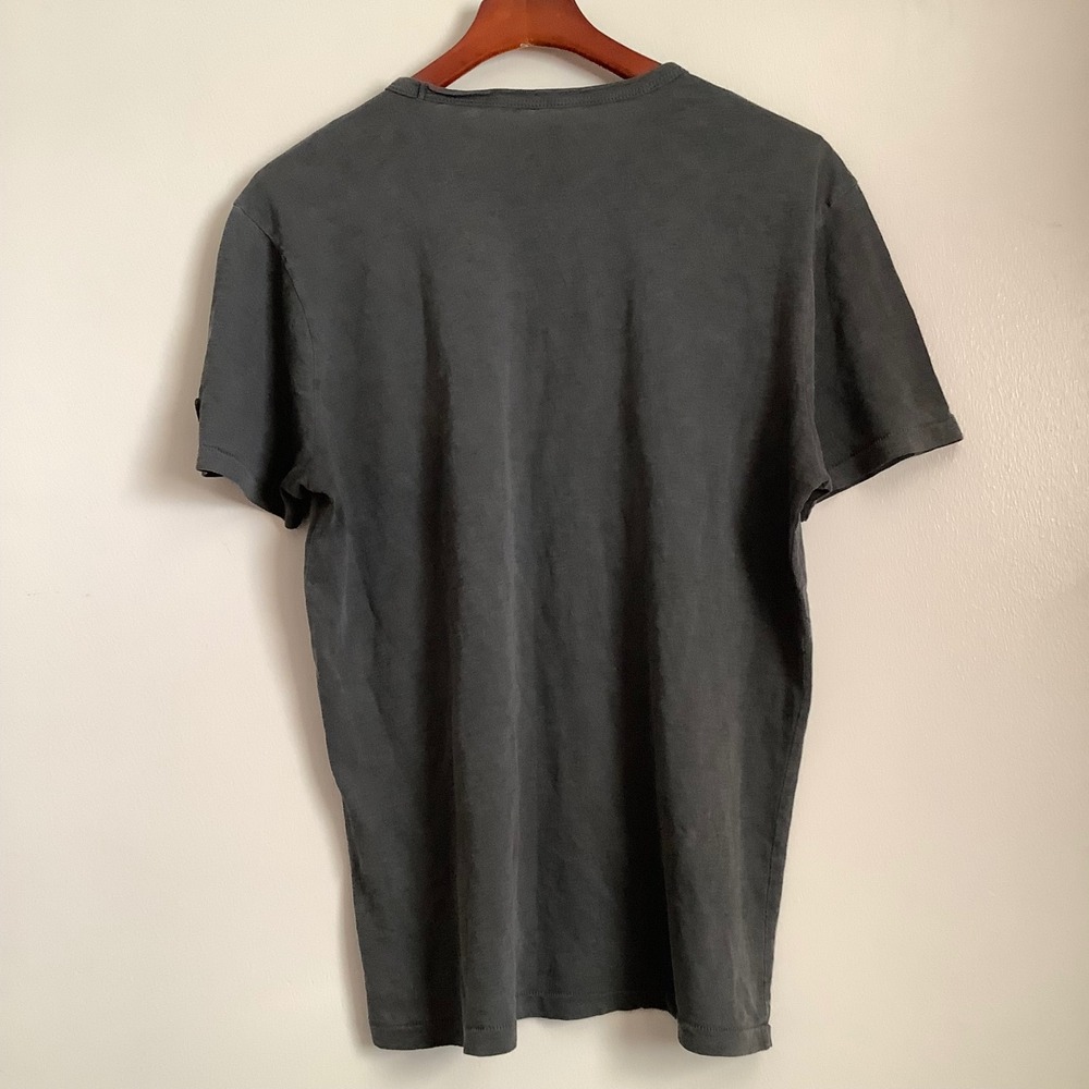 Lucky Brand Triumph Motorcycles Graphic T-Shirt Charcoal Gray Union Jack USA M - Picture 4 of 5
